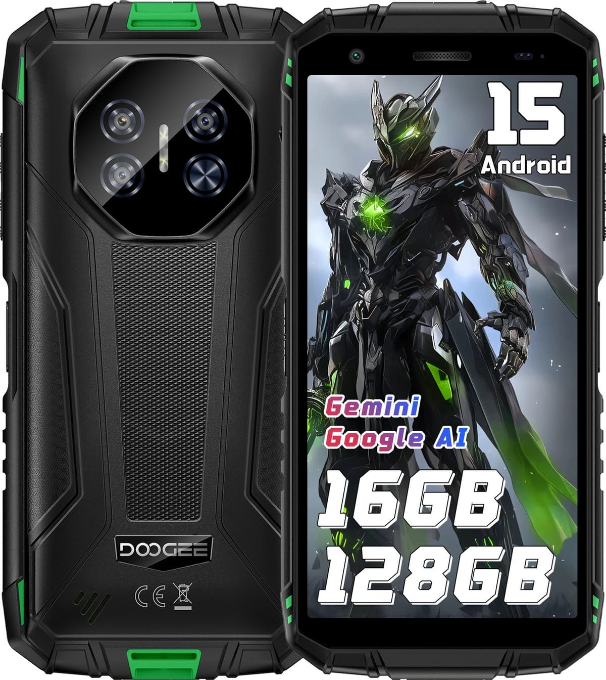 DOOGEE Fire 3 Pro 4G Outdoor Smartphone, 5,5 inch HD+ IPS scherm, 8350mAh accu, 24GB RAM(4+20GB)+128GB ROM, Android 16, IP68/IP69K, NFC, 18W laden — afbeelding 1