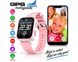 GPSHorlogeKids© - GPS horloge kind - smartwatch kinderen - WhatsApp - 4G videobellen - spatwaterdicht - SOS alarm - SMS - incl. SIM - Yoda Roze