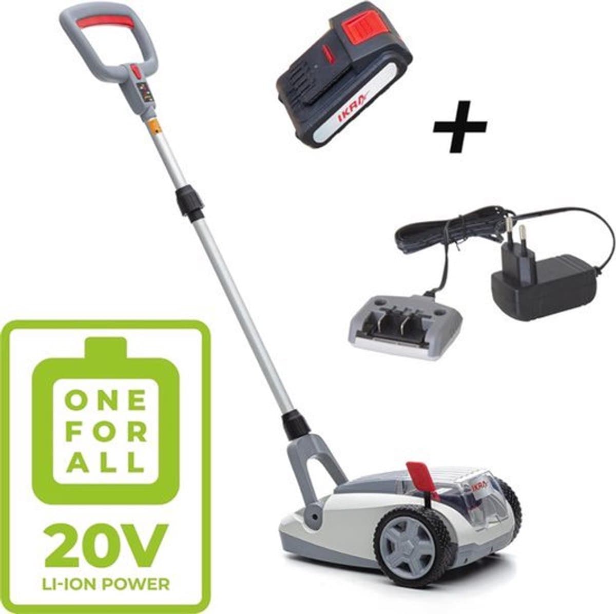 Accu Grasmaaier - Handmaaier Mulchmaaier - Kleine Gazons Onderhouden - Borstelloze Motor - 21 cm Maaibreedte - Grijs Rood — afbeelding 1