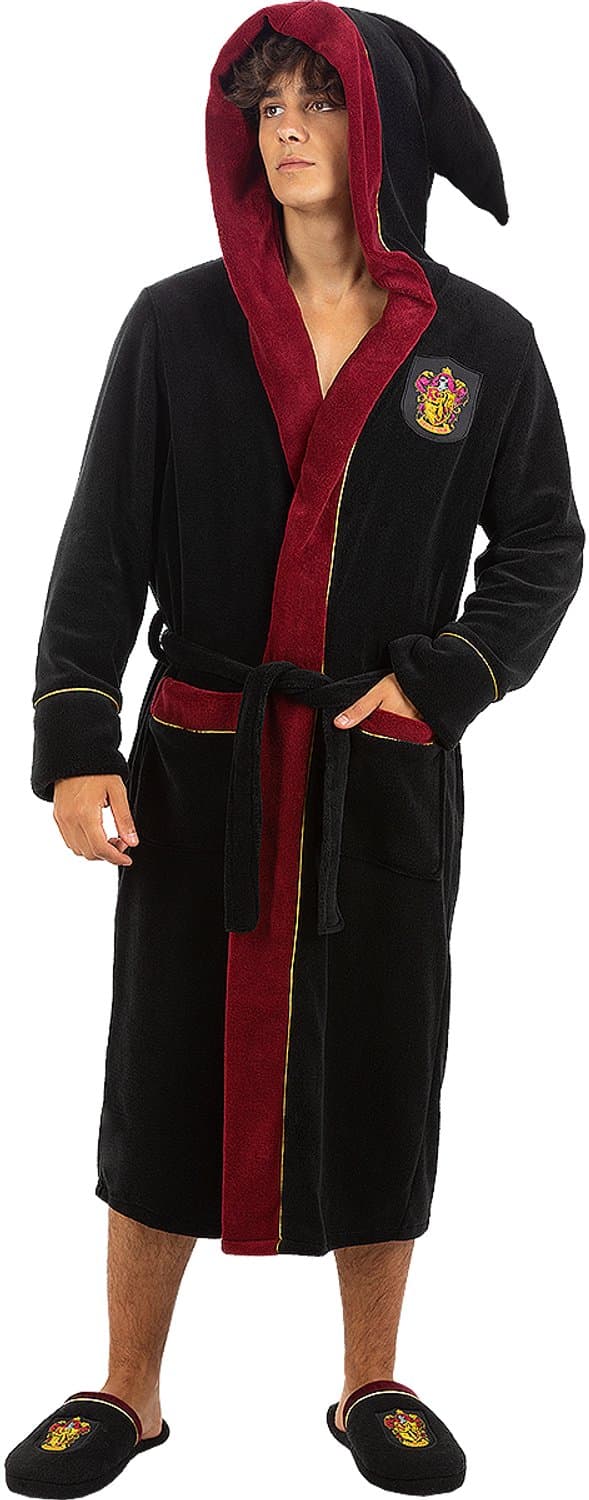 FUNIDELIA Griffoendor Badjas voor volwassenen - Harry Potter - Maat: XXL — afbeelding 1