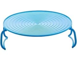 Magnetronstapelaar - Dubbele plaat - Voor het verwarmen van voedsel - Opvouwbaar ontwerp - 23,5 cm - Blauw