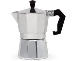 Mokapot - Waterreservoir 100 ml - Gegoten Aluminium - Zilver - Voor Gas, Elektrische en Keramische Kookplaten - Niet voor Inductie