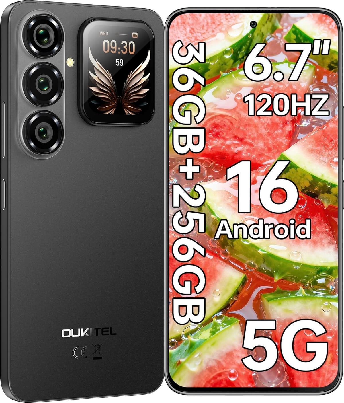 OUKITEL P2 PLUS 5G Smartphone 36GB RAM-256GB ROM-6.7 inch 120HZ FHD+-50MP Camera-Android16 — afbeelding 1