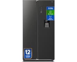 CHiQ CSS530NGDE - Amerikaanse Koelkast - 525 L - No Frost - 4 L Waterdispenser - Digitaal LED Display - Inverter Compressor - Snelvriezen tot -32℃ - 12 jaar garantie op compressor - 2026 Nieuw