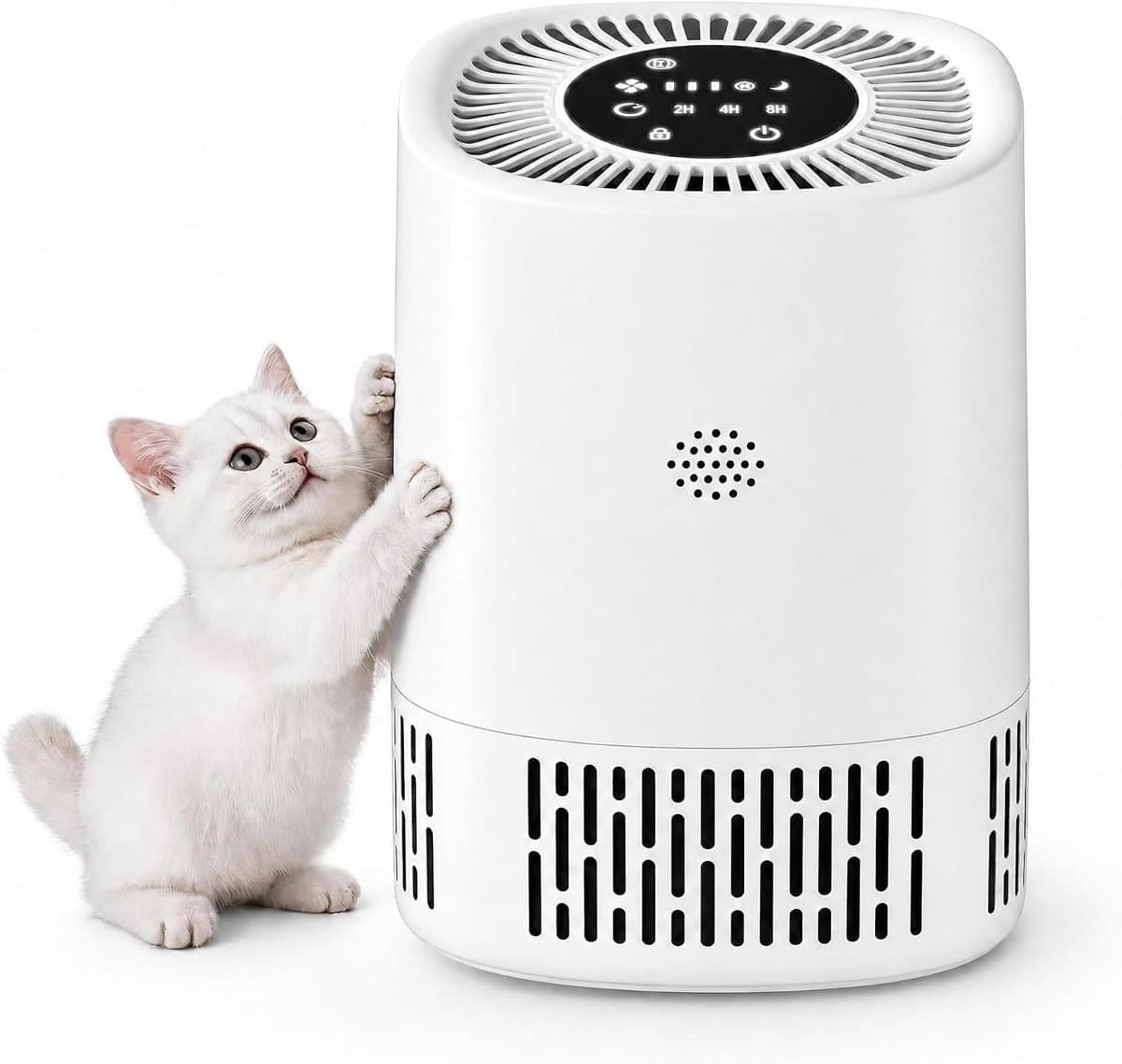 Luchtreiniger met 3-in-1 HEPA-filter, CADR 100 m³/h voor maximaal 15 ㎡, 5 standen incl. auto en slaapmodus, 24 dB stil, type-c USB, timer, kinderbeveiliging, voor mensen met allergieën en huisdieren - wit — afbeelding 1