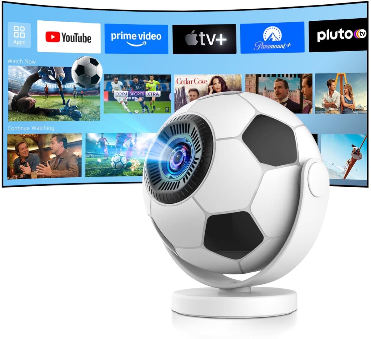 Mini Beamer – 4K Ondersteuning – WiFi 6 & Bluetooth 5.4 – Android 14 – Auto Keystone – 180° Draaibaar — afbeelding 1