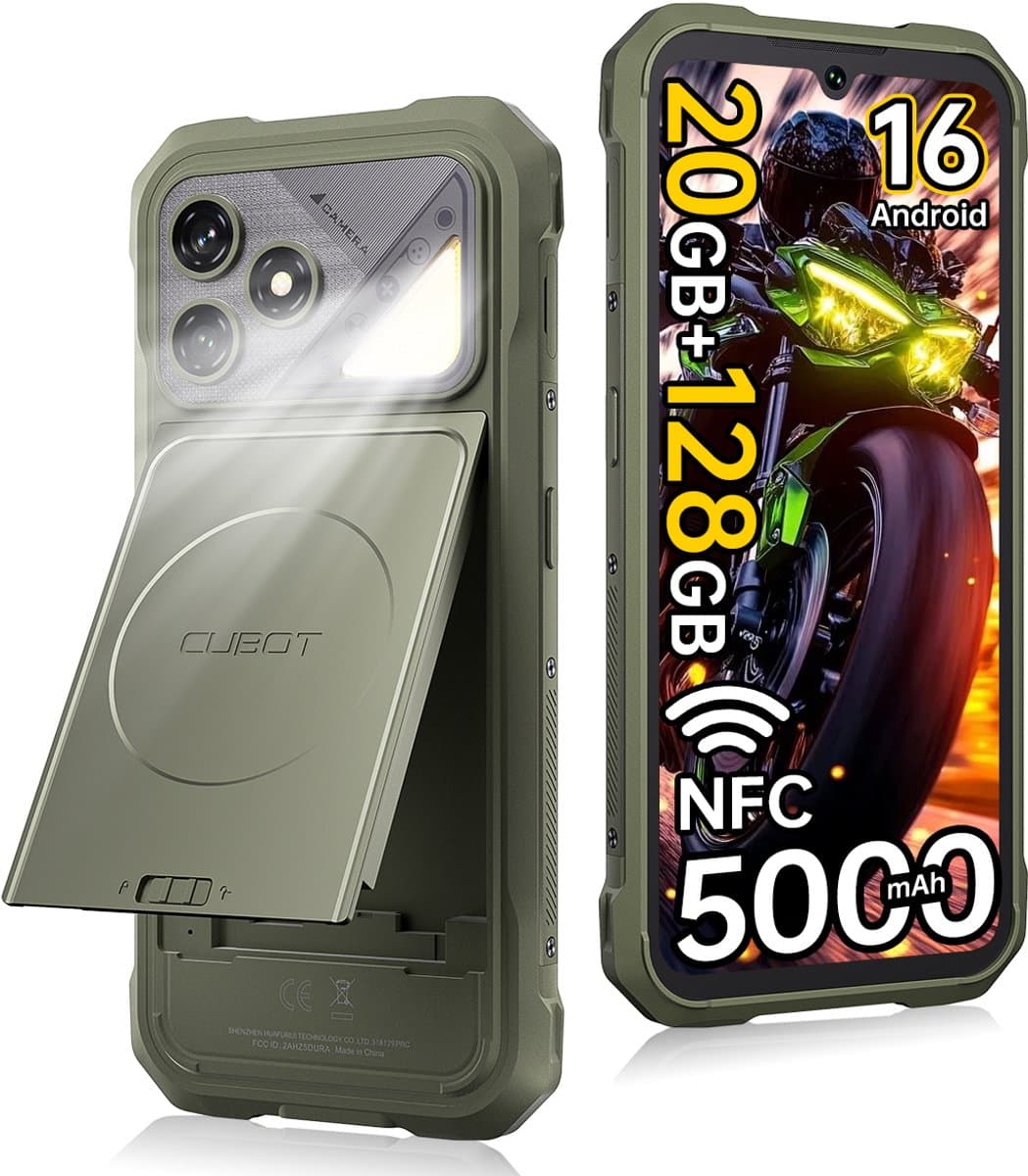 CUBOT Kingkong Dura - Robuuste Smartphone met Verwisselbare Batterij - 2 Stuks Inbegrepen - 6,88" 120 Hz - 20GB RAM - 128GB ROM - 5000mAh - IP68/IP69K - Android 16 - NFC - GPS - Groen — afbeelding 1