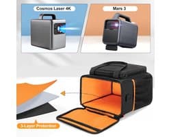 Reisdraagtas compatibel met Nebula Mars 3/Cosmos Laser 4K/SE, projector opbergtas voor afstandsbediening, voedingskabel, adapter en meer accessoires