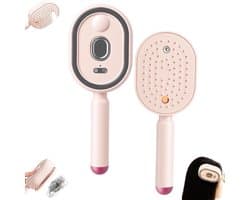 Elektrische stoomborstel, oplaadbaar, massagekam met luchtkussen en elektrische spray, 3-in-1 haarstoomborstel, voor alle haartypes