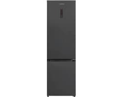 Heinner HCNF-HM377INVDGHC Koel-vriescombinatie 377 L – No Frost – Inverter – Touch Display – InoxCool Technologie – Houten Wijnrek – Vingerafdrukbestendige Afwerking – Donkergrijs – 5 Jaar Garantie