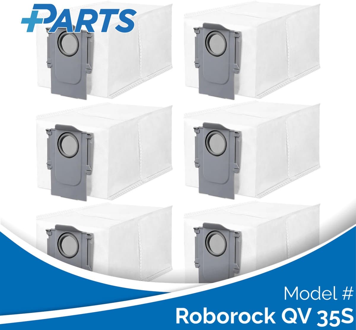 Roborock QV 35S Stofzakken (6 Stuks, Plus.Parts® alternatief voor 8.02.0239) — afbeelding 1