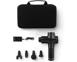 Massagepistool, elektronische spierontspanner, 30 instelniveaus, massage, therapie, massage, uitgerust met 6 verschillende massagekoppen