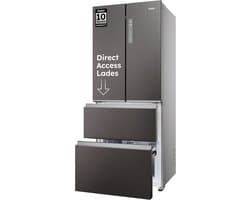 Haier HFR3718ENMD - Koel-vriescombinatie - 467L - Total No Frost - Direct Access lades - 99% Air Surround - Energieklasse E - 10 Jaar Garantie op onderdelen
