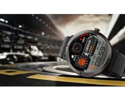 WizBay Premium Select® 1.32inch 6xGPS AMOLED Smartwatch- Hoogte Meter - Kompas - Barometer - Bluetooth Bellen- Dynamische Hartslag Meter - 170+ Multi Sport Modes - Android iOS -Smartwatches - Zwart met Zwarte Siliconen Band