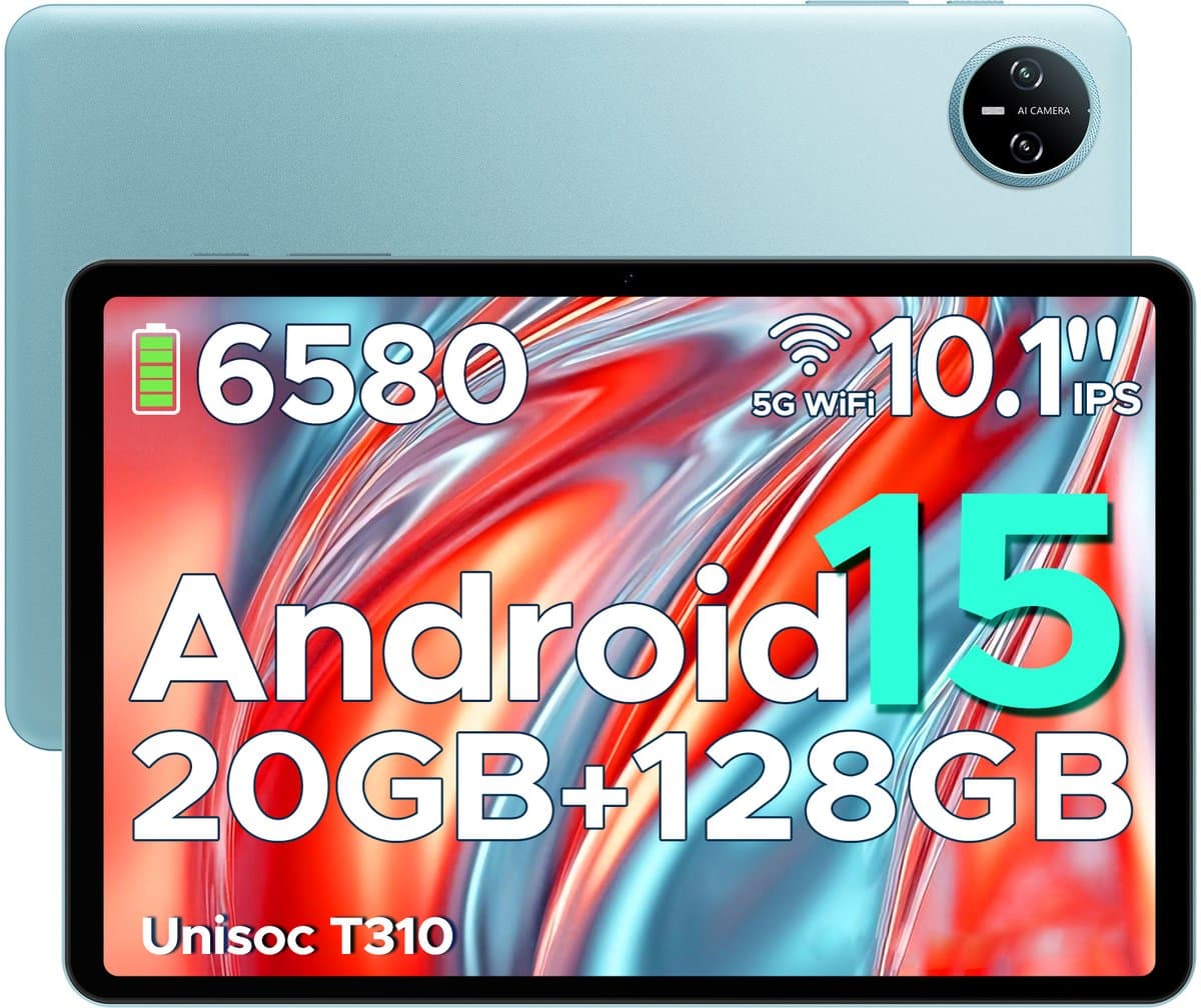 DOOGEE Tab A9 Pro -Tablet-Android 15- 10,1 inch HD IPS -24GB ROM+128GB ROM(2TB TF)-BT5.0-6580mAh/18W-Dubbele luidsprekers-Face ID-5G Wi-Fi-A GPS-GPS-Blauw — afbeelding 1