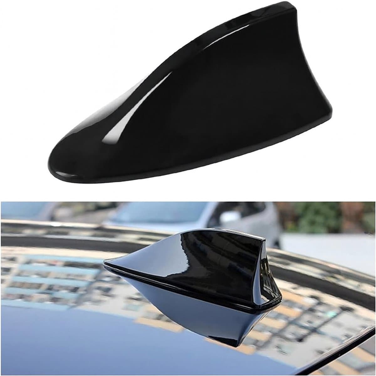 Universele Autoradio Haaienvin Antenne - AM/FM Autoradio Dakantenne - Auto Antenne Universeel - Zwart — afbeelding 1