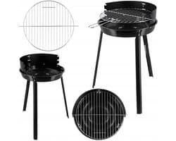 Klassieke ronde houtskoolgrill 36 cm - draagbaar en verstelbaar