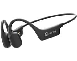 Sanag Bone Conduction Headphones – Sport Koptelefoon – Headset Hardlopen – Open-Ear Sport Headset Bluetooth 5.4 – Veilig Fietsen & Hardlopen – 8 Uur Batterij – IPX5 Waterdicht – Titanium Frame – Zwart