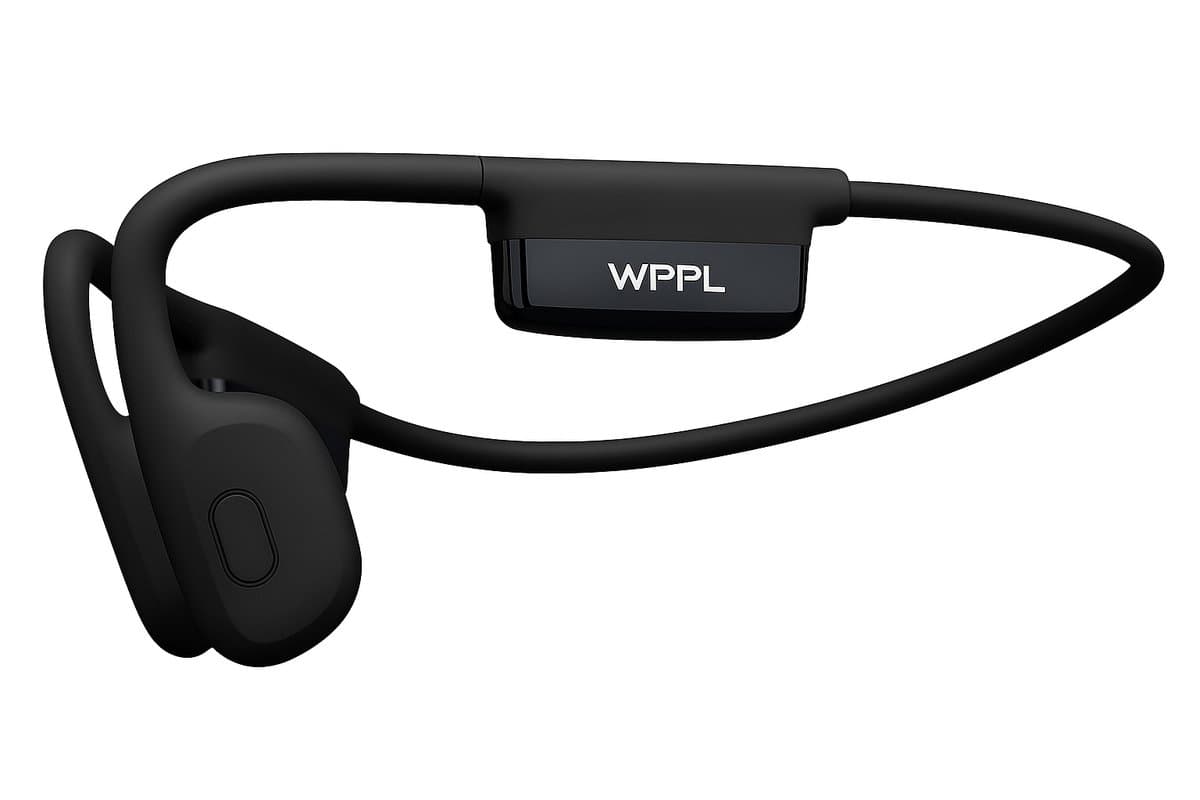 WPPL – Bone Conduction Headphone – Open Ear Koptelefoon – Sport koptelefoon – Sport oordopjes – Sport oortjes - Draadloos – Bluetooth - Waterbestendig – Lichtgewicht, Sportief & Veilig – Met Microfoon – Zwart — afbeelding 1