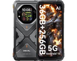 OSCAL TANK 1 - Robuuste Smartphone - 5G - 36GB RAM - 256GB ROM - 20000mAh - 6.78 inch FHD+ 120Hz - MTK Dimensity 7050 - 64MP+50MP+20MP Nachtzicht - Android 15 - AI Robuuste Telefoon - NFC - IP68/IP69K/GPS - Oranje