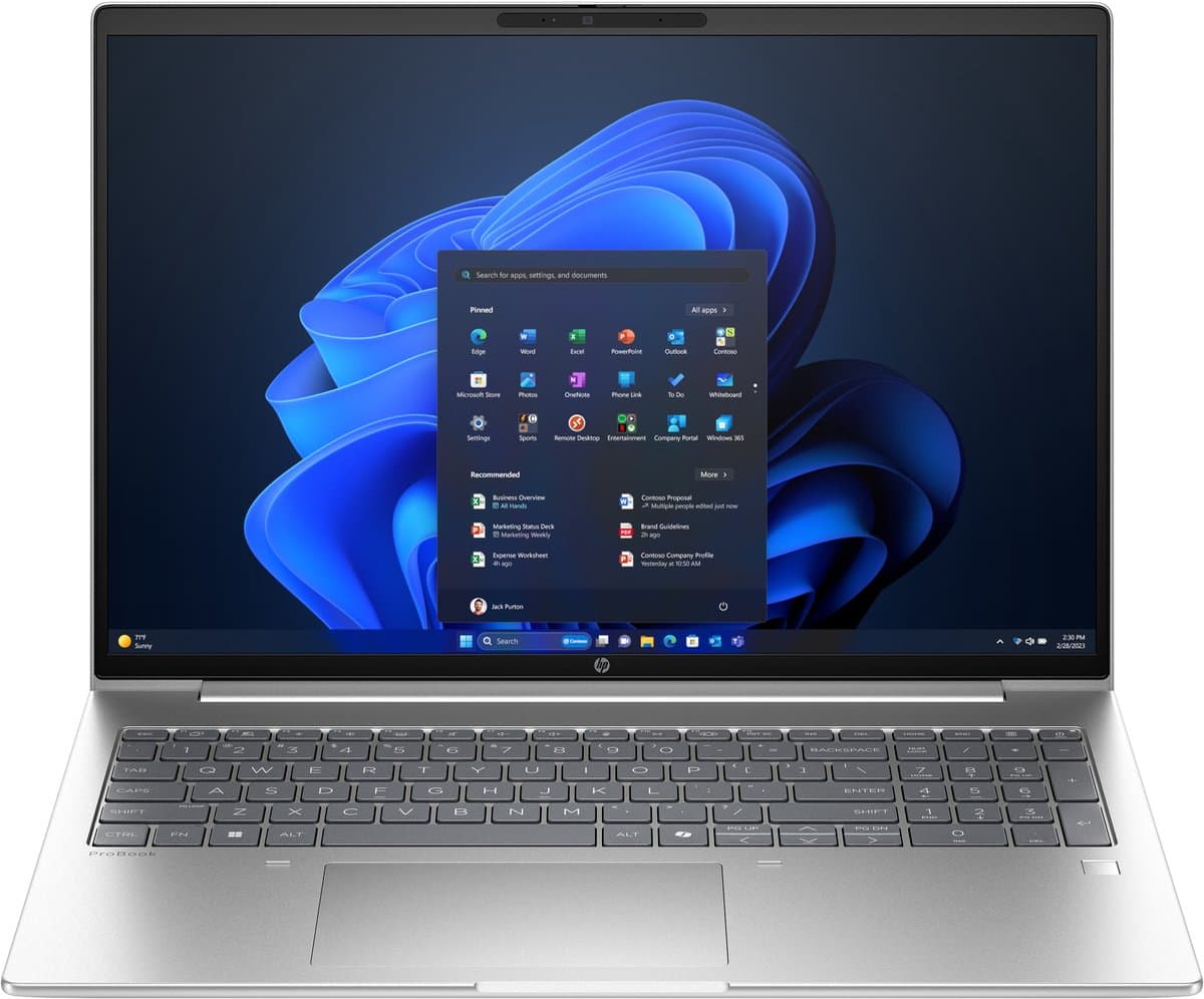 HP ProBook 4 G1iR Intel Core 5 120U Laptop 40,6 cm (16") WUXGA 16 GB DDR5-SDRAM 512 GB SSD Wi-Fi 6E (802.11ax) Windows 11 Pro Zilver — afbeelding 1