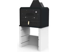 Sarom Fuoco - Pizzaoven - Isabella - Beton - Houtskool & Hout - 80 x 51,5 x 154 cm