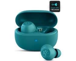 JLab Go Pop ANC Draadloze Oordopjes - Noise Cancelling Oortjes Draadloos - 24 uur Batterijduur - Bluetooth Multipoint - Met Microfoon - Geschikt voor Android en Apple - Teal