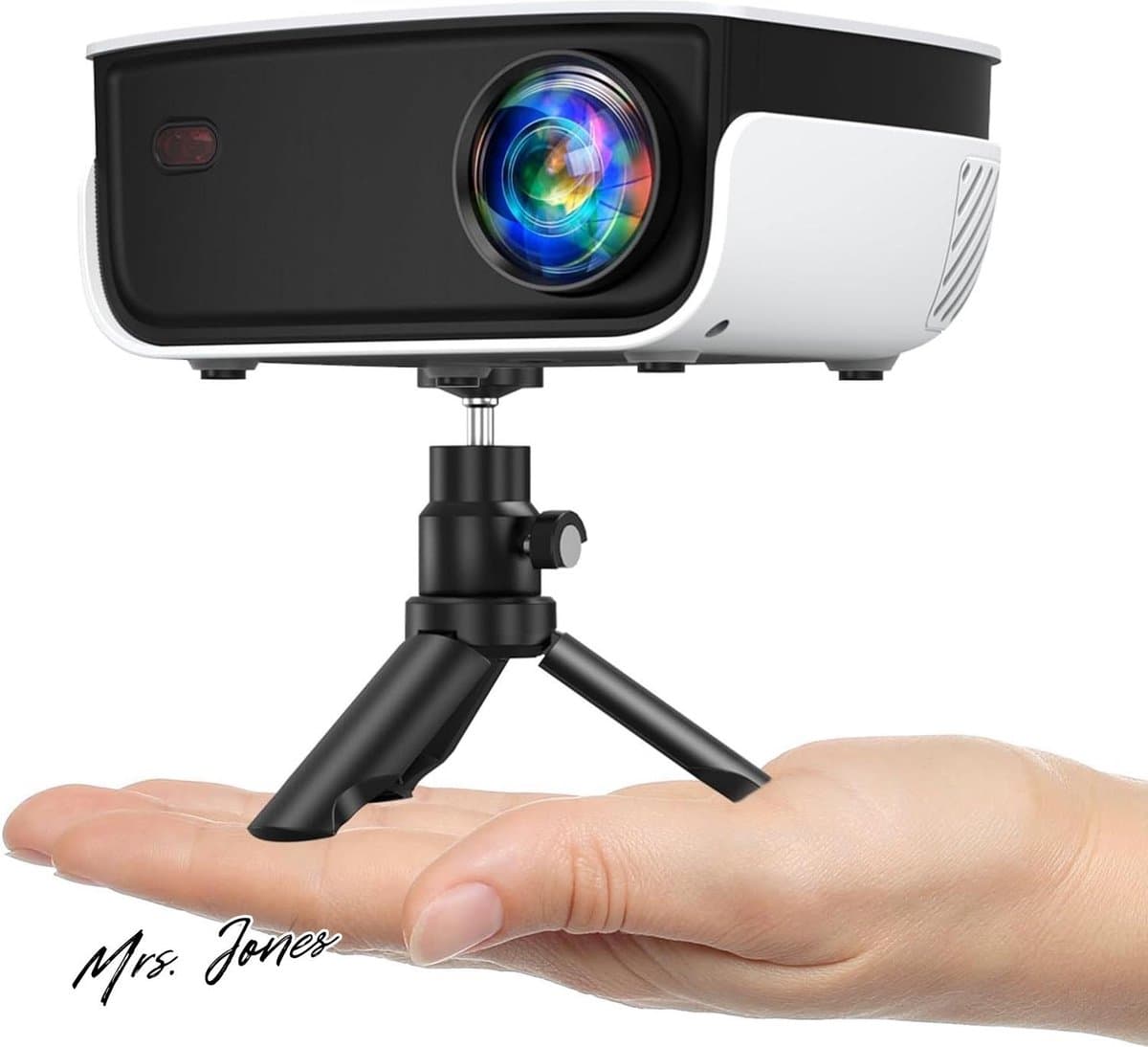 Mrs. Jones Mini-beamer 7500 liter draagbare thuisbioscoop ondersteunt 1080p Full HD - videobeamer smartphone tv-stick PS5 PC laptop . — afbeelding 1