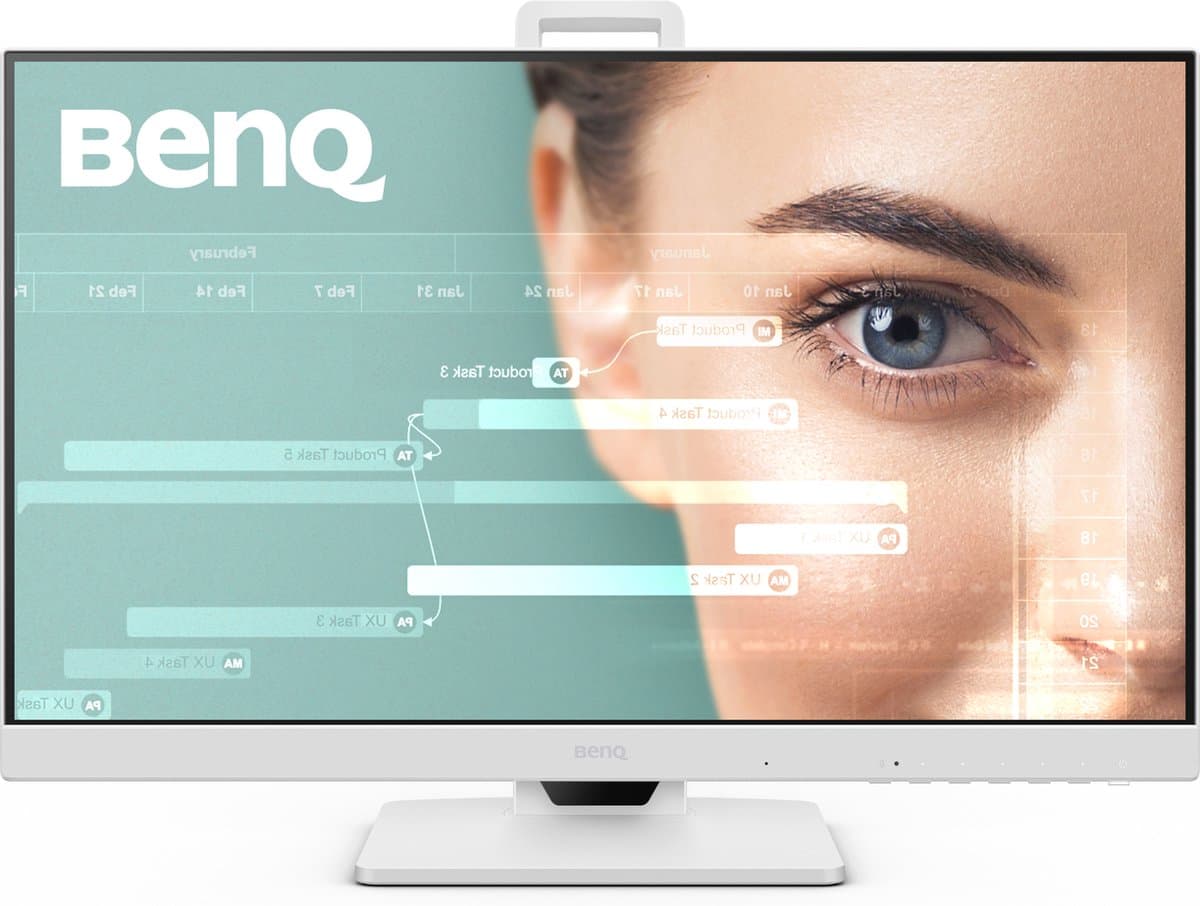 BenQ Monitor GW2486TC - IPS 24 inch beeldscherm - 1080p - Thuiskantoor Monitor - FHD - USB-C (65 W voeding) - Daisy-Chain - 99% sRGB - Eye-Care - 100Hz - Ergo Design - In hoogte verstelbaar — afbeelding 1