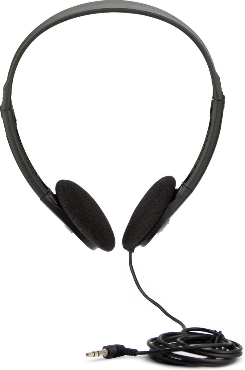Koptelefoon stereo headset - compact en opvouwbaar - zwart — afbeelding 1