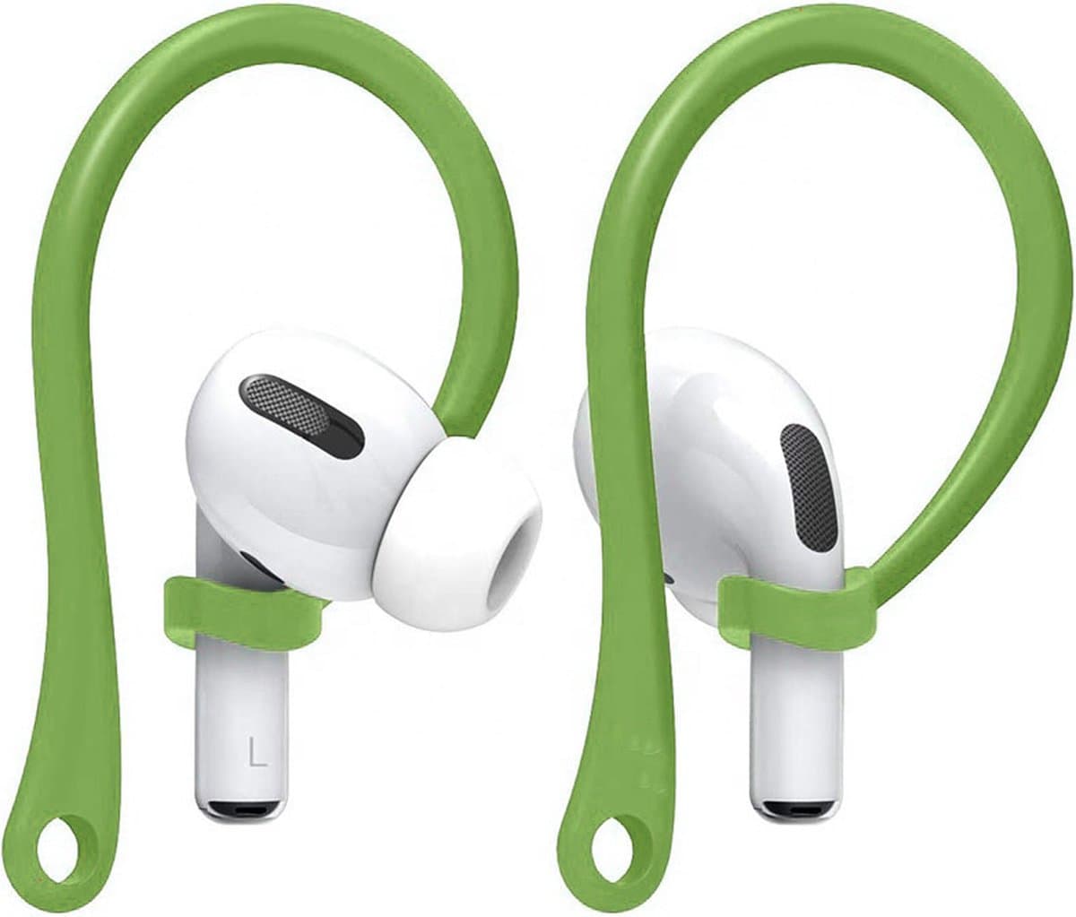 Ibley EarLoop Sport hooks groen voor Apple AirPods Pro 1/2 & AirPods 3/4 - Oorhaken - Siliconen sport haken - Geschikt voor AirPods Pro 1/2 en Apple AirPods 3/4 - Set van 2 — afbeelding 1