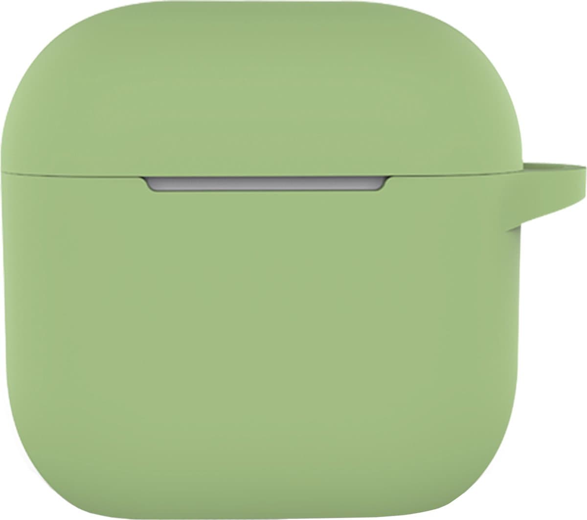 Hoesje - Geschikt voor Apple AirPods 4 - met Clip - Siliconen Hoes - Silicone Case Cover - Groen — afbeelding 1