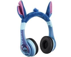 Stitch - draadloze kinderkoptelefoon - pluche oortjes - met volumebegrenzing - lange speeltijd