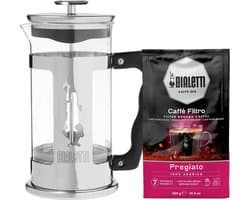 Bialetti French Press Preziosa 350ml + Bialetti Pregiato Gemalen Filterkoffie 300 gram