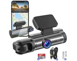 Dashcam voor auto - Dual Lens - WIFI & APP - Full HD - 170° Groothoek - Beweging Detectie & Parkeer Modus - G-Sensor - Loopopname - Micro SD 32GB
