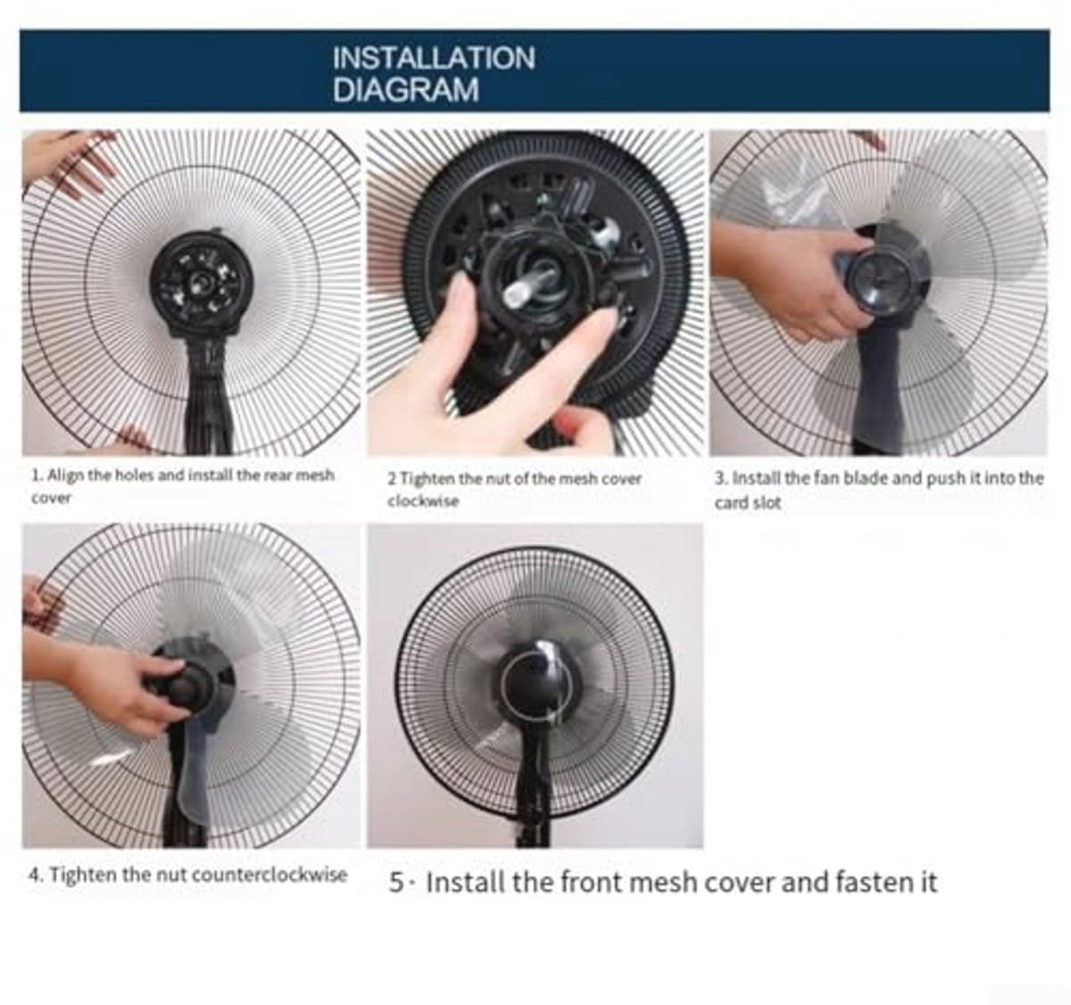 16 Inch Stil Ventilatorblad 3-Blad voor Staande en Bureauventilatoren — afbeelding 1