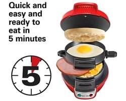ACEP Ontbijtmaker - 220 V - Rood - Hamburger machine - Hamburgermaker - 800W - Keukenmachine - Contactgrills - Toaster - Sandwich
