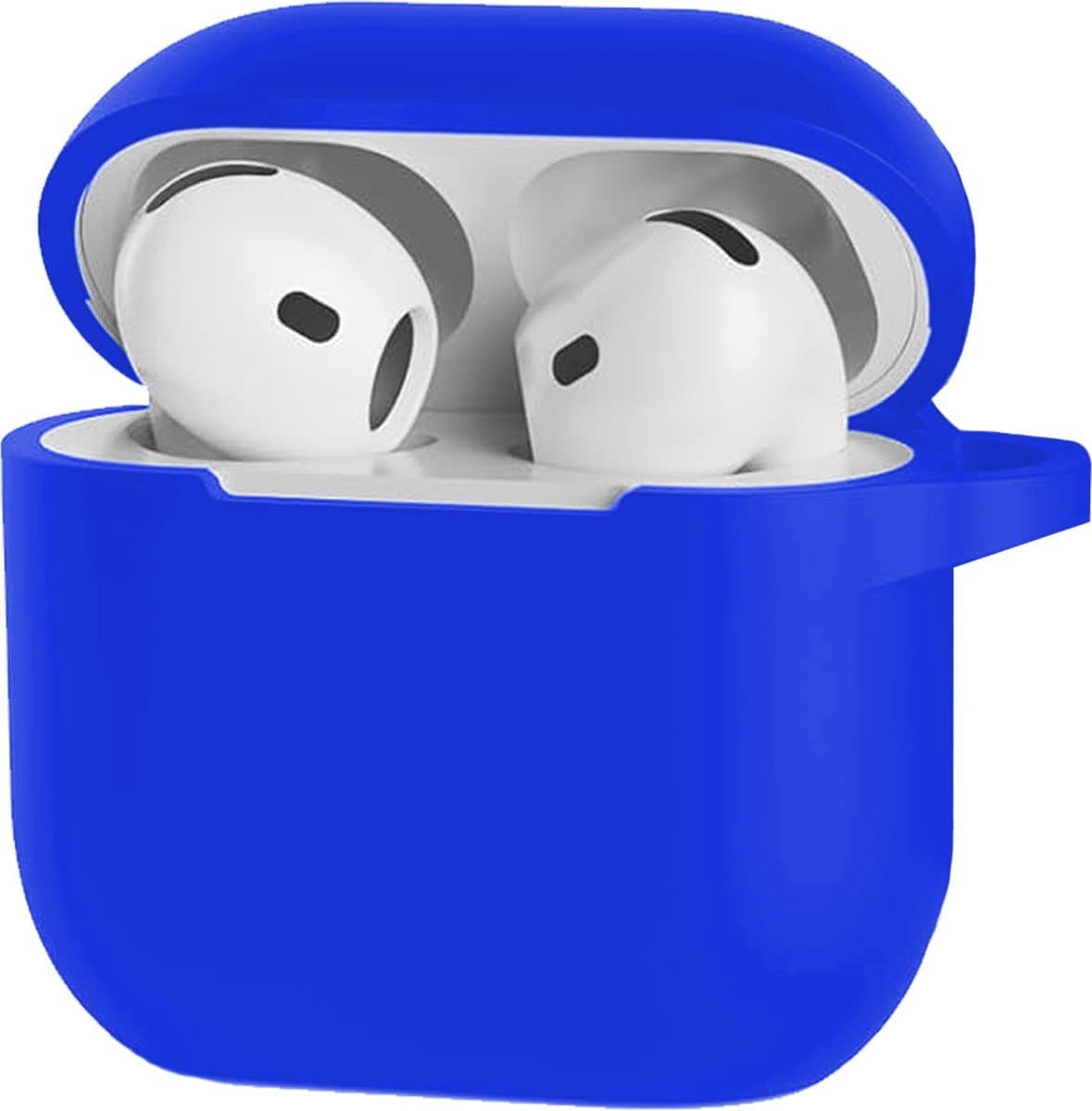 Bescherm je AirPods 4 met onze handige Siliconen Hoes - Geschikt voor Apple AirPods 4 - Met Clip Cover - Blauw — afbeelding 1
