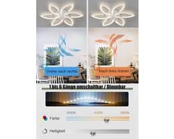 Stille plafondventilator met verlichting en afstandsbediening - Dimbare 70W plafondlamp met creatieve bloemvorm