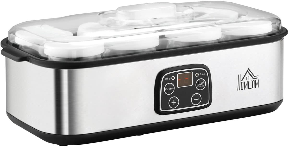 Jurrys Yoghurtmaker - Yoghurt Machine - Yoghurt apparaat - 8 Potten - Zelfgemaakte Yoghurt - BPA vrij - Timerfunctie - Zilver — afbeelding 1
