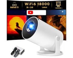 SAVI® Draagbare beamer - Beamer - Projector - Mini Beamer - Wit- 14cm x 8cm x 9cm