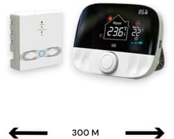 Thermostaat | Draaiknop WiFi Tuya incl. RF-ontvanger | Voor CV & elektrische verwarming | Zwart/Grijs