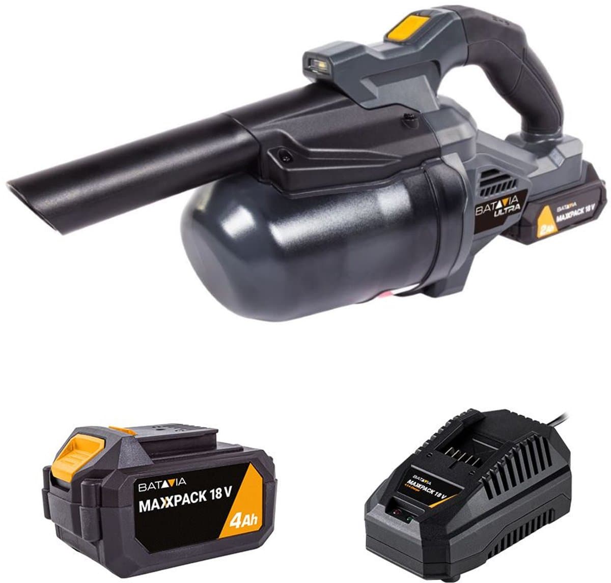 Batavia 18V Brushless Accu Handstofzuiger Incl. 4.0Ah Accu & Snellader — afbeelding 1