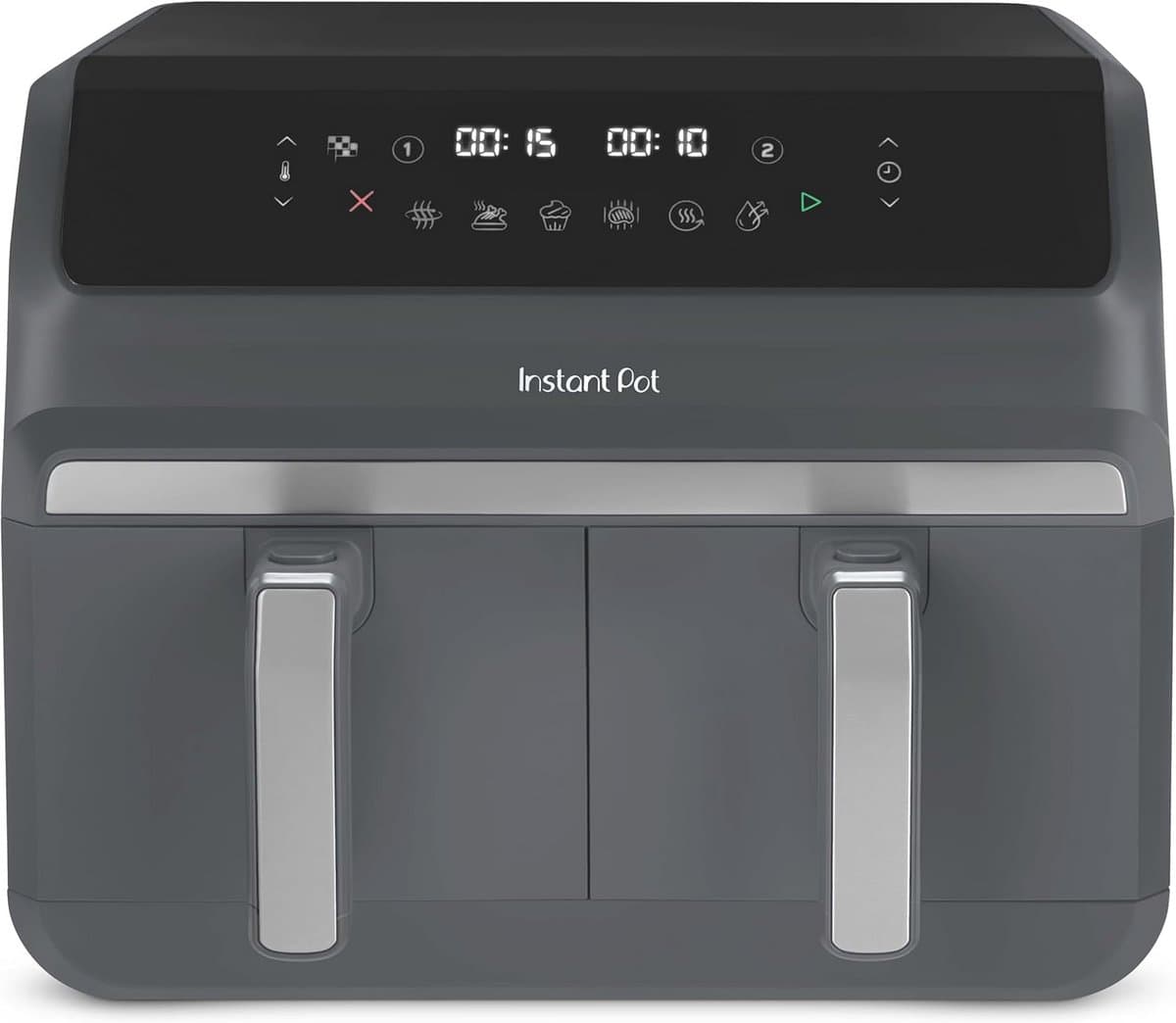 Dubbele Heteluchtfriteuse - Airfryer Dubbele Mand Airfryer - Gezond Koken - Dubbele Zone Functie - 8 Liter - Truffelgrijs — afbeelding 1