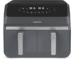 Dubbele Heteluchtfriteuse - Airfryer Dubbele Mand Airfryer - Gezond Koken - Dubbele Zone Functie - 8 Liter - Truffelgrijs