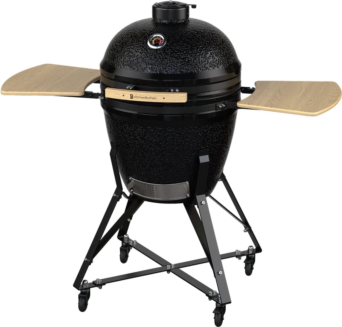 KitchenBrothers Kamado BBQ - 21 Inch Houtskool Barbecue - 45⌀ cm - PFAS-vrij - Complete Set - Egg BBQ met Accessoires inclusief Hoes - Vaderdag Cadeau - Zwart — afbeelding 1