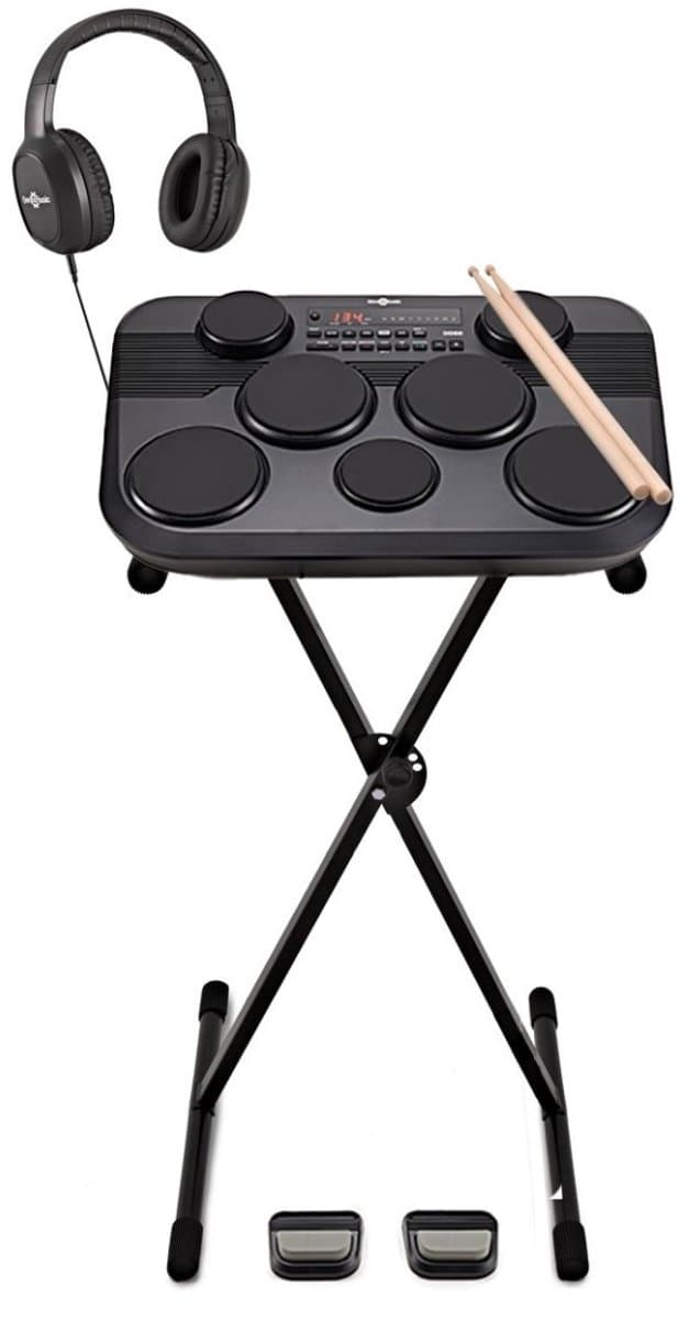 DD80 Draagbaar Elektrisch Drumstel Pads van Gear4music, Statief & Koptelefoon Pack — afbeelding 1