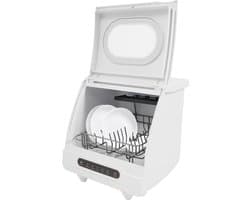 Compacte Vaatwasser - Tafelmodel Apparaat - Snel Afwassen - Waterreservoir Ingebouwd - 45x45x43 cm - Wit