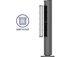 Luxe Toren Ventilator - Slimme Ventilator - Frisse Lucht - App Bediening - 31x31x111cm - Grijs