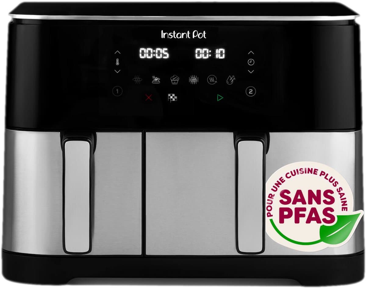 Instant Pot Vortex Dual 11L PFAS-vrije Airfryer - Dubbele mand 7L + 4L - 8-in-1 kookfuncties - EvenCrisp™ Technologie - SyncCook™ & SyncFinish™ - Snelle energiezuinige airfryer voor het hele gezin — afbeelding 1
